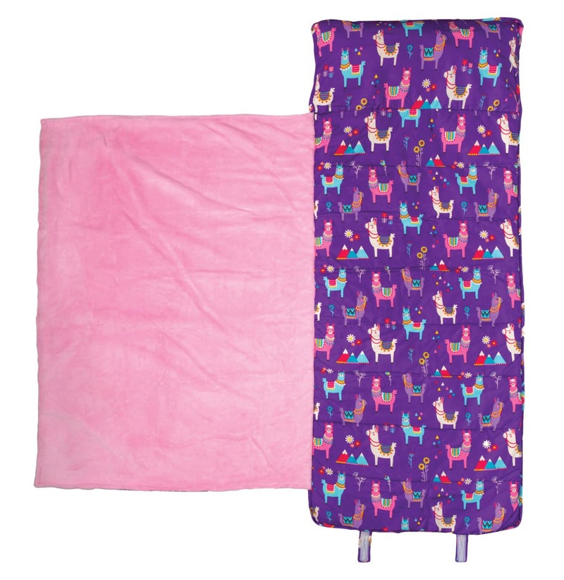 Stephen Joseph, Toddler All Over Print Nap Mat with Soft Blanket and Removable Pillow for Boys & Girls, Kids Sleeping Bag for Elementary, Daycare, Preschool with Carry Handle, Llama - Image 1
